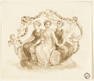 İngiltere, İskoçya ve İrlanda Alegorisi by Thomas Stothard