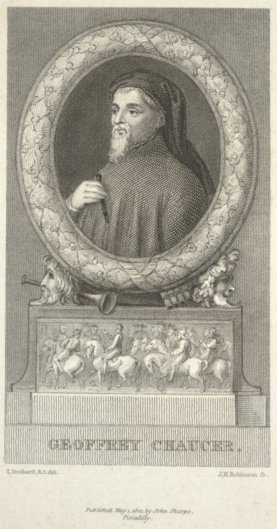 John Henry Robinson (1796-1871) tarafından oyulmuş Geoffrey Chaucer, by Thomas Stothard
