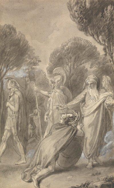 Fenelon'un "Ulysses oğlu Telemachus'un Maceraları" adlı eserinin Altı İllüstrasyonundan biri by Thomas Stothard