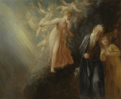 "Fırtına"dan Prospero, Miranda ve Ariel, Perde I, sahne ii by Thomas Stothard