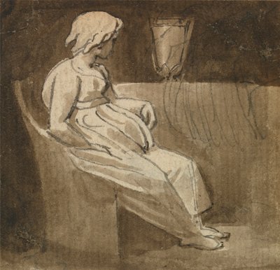 Urn'un Yanında Oturan Kız by Thomas Stothard