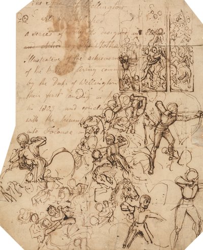 Wellington Kalkanı için Çalışma by Thomas Stothard