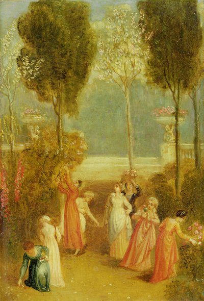 Bahçe, c.1820 (panelde yağlı boya) by Thomas Stothard