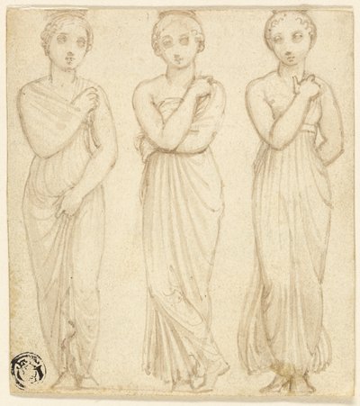 Üç Drapeli Kadın Figürü by Thomas Stothard