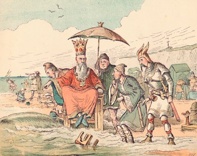 Canute ve Saraylılar, c1884 by Thomas Strong Seccombe