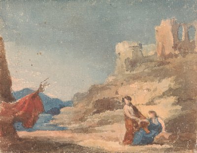 Tepedeki Harabeler Arasındaki Figürler by Thomas Sully
