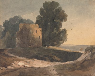Yıkık Kale Manzarası, Ağaçlar by Thomas Sully