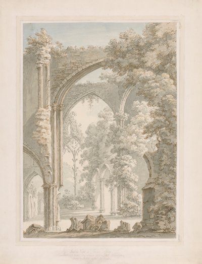 Nave'den Doğu Penceresine bakan Tintern Abbey'nin İç Görünümü by Thomas Sunderland