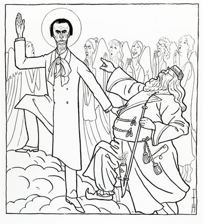 Rudolf Steiner'in karikatürü, 'Simplicissimus'tan illüstrasyon, 20 Nisan 1925'te yayınlandı (litho) by Thomas Theodor Heine