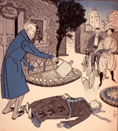 Yeni evlilerin ziyareti by Thomas Theodor Heine