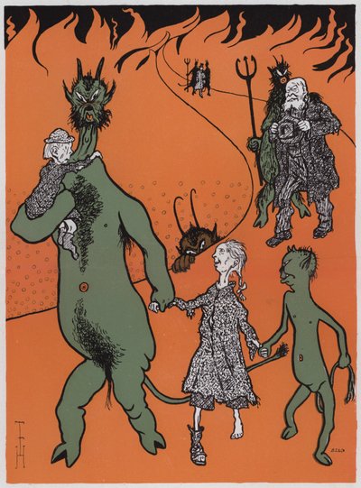 Kömür acil durumu (renkli lito) by Thomas Theodor Heine
