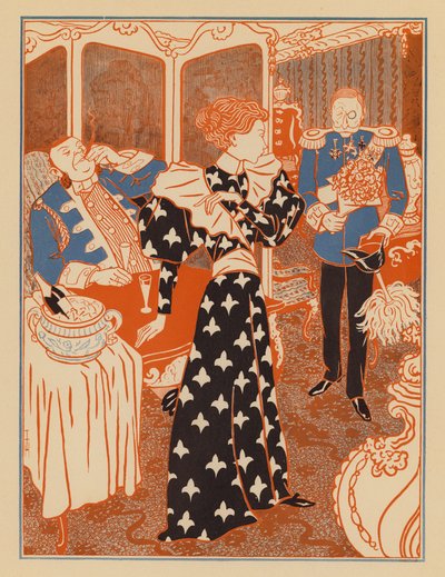 Prenses, talibinin arabacısıyla nişanlandığı için evlilik teklifini reddediyor (renkli taş baskı) by Thomas Theodor Heine