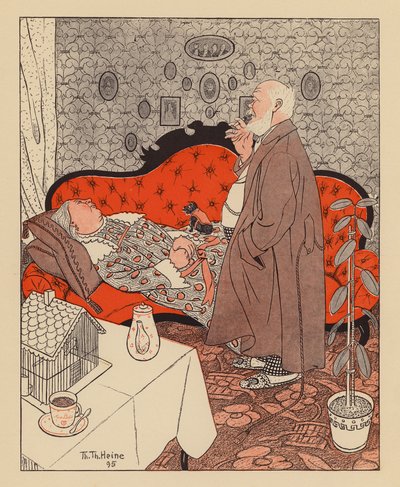 Emekli çift (renkli lito) by Thomas Theodor Heine