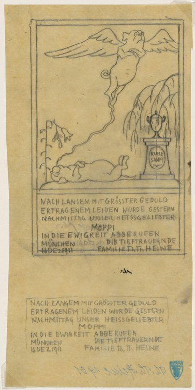 Bir boksör için ölüm bildirimi by Thomas Theodor Heine