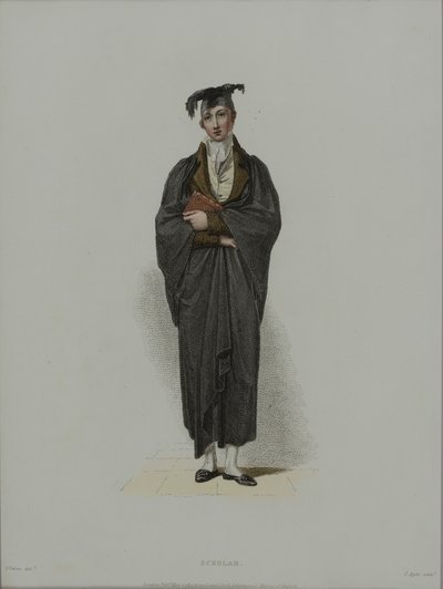 Scholar, J. Agar tarafından oyulmuş, R. Ackermann'ın 'History of Oxford', 1814'te yayınlanmıştır (el boyaması gravür) by Thomas Uwins