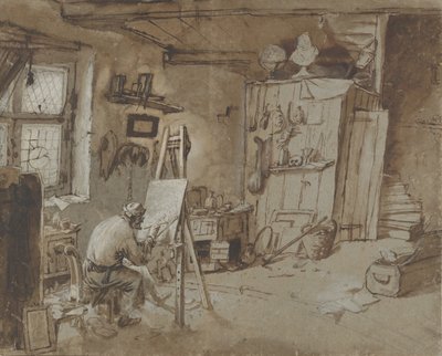 Atölyesinde İş Başında Bir Ressam, 1663-77. by Thomas Wijck