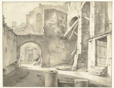 Solda bir kapısı olan İtalyan binaları by Thomas Wijck