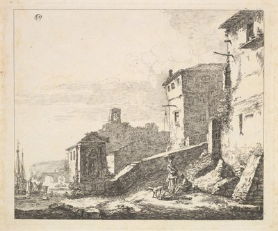 Oturan Bir Adamın Yanında Duran Kadının Olduğu Köy Manzarası kopyası, 17. yüzyıl. by Thomas Wijck