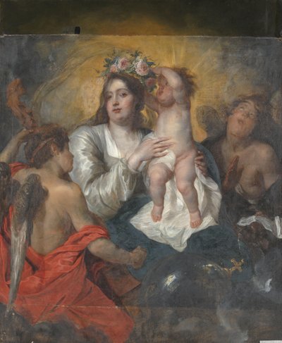 Bebek İsa Tarafından Taçlandırılan Bakire by Thomas Willeboirts Bosschaert