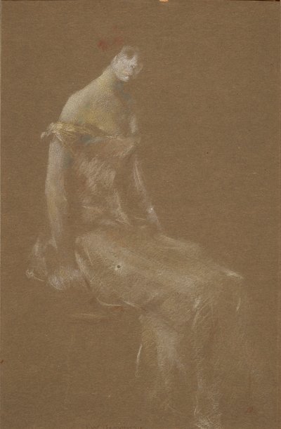 Pembe Bir Kadının Portresi #3 by Thomas Wilmer Dewing