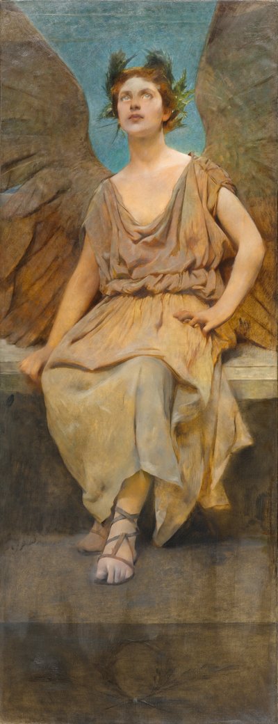 Kanatlı Alegorik Figür, 1888 dolayları (tuval üzerine yağlı boya) by Thomas Wilmer Dewing