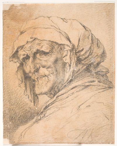 Yaşlı bir kadının başı by Thomas Worlidge