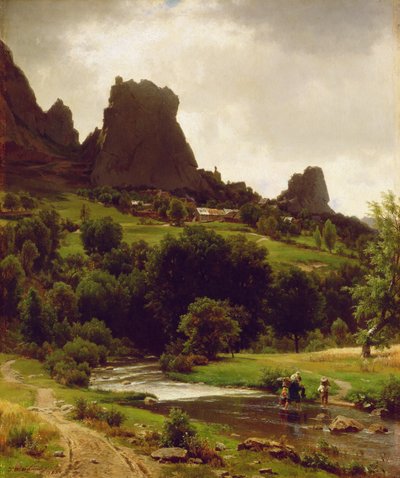 Yaz Pastorali (Kallenfels Görünümü) 1853 (tuval üzerine yağlı boya) by Thomas Worthington Whittredge