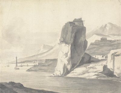 Dalgakıran, Yüksek Kayalıklar ve Kale ile Bir Kıyı Manzarası (İtalyan) by Thomas Wyck