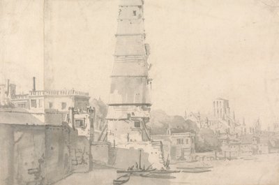 Waterhouse ve Old St. Paul's, Londra'nın görünümü by Thomas Wyck