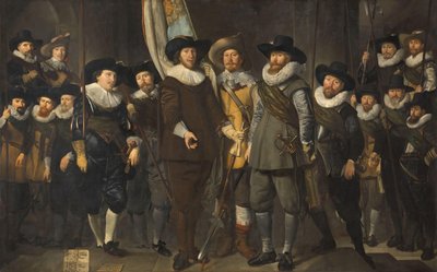 Kaptan Allaert Cloeck ve Teğmen Lucas Jacobsz Rotgans komutasındaki Amsterdam III. by Thomas de Keyser