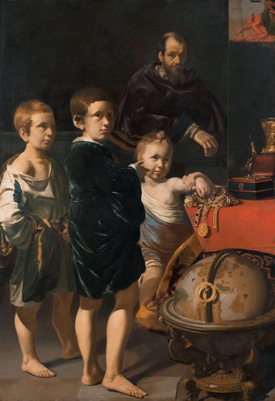 Üç Çocuk ve Bir Adamın Portresi by Thomas de Keyser