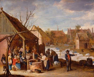 Köylüler Ağartma Alanında İş Başında (tuval üzerine yağlı boya) by Thomas van Apshoven