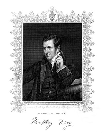Sir Humphry Davy, Cornish kimyager ve fizikçi, 19. yüzyıl. by Thomson