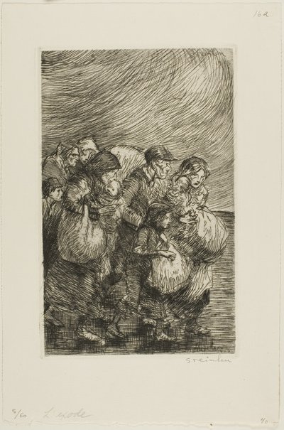 Tahliye Edilenler by Théophile Alexandre Pierre Steinlen