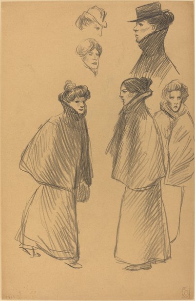Figür Çalışmaları [recto], 19. yüzyıl sonu - 20. yüzyıl başı. by Théophile Alexandre Steinlen