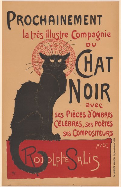 Yakında, 1896 Şirketi için çok ünlü Compagnie du Chat Noir Posteri. by Théophile Alexandre Steinlen