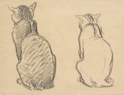 Bir Kedinin İki Çalışması, 20. yüzyılın başları by Théophile Alexandre Steinlen