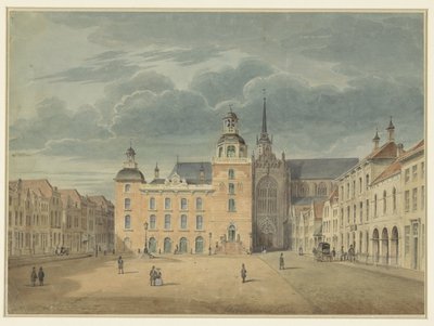 Goes (Zeland) belediye binası ve kilise by Théophile Schuler (possibly)