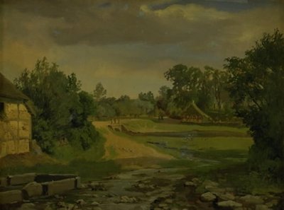 Danimarkalı bir köyden geçen yol by Thorald Læssøe