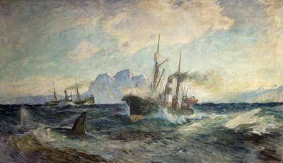 Duncan Grey ve Nancy Grey balina ile savaşta by Thorolf Holmboe