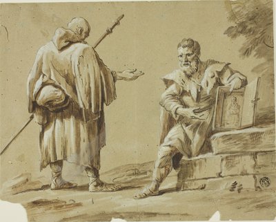 Portatif Mabedi Olan İki Hacı by Tiberius Dominikus Wocher