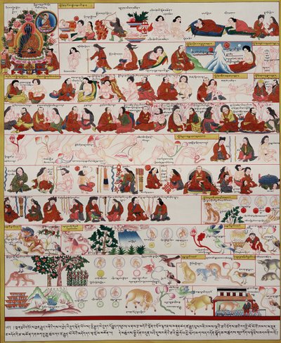 Tibet tıbbı üzerine el yazması by Tibetan School