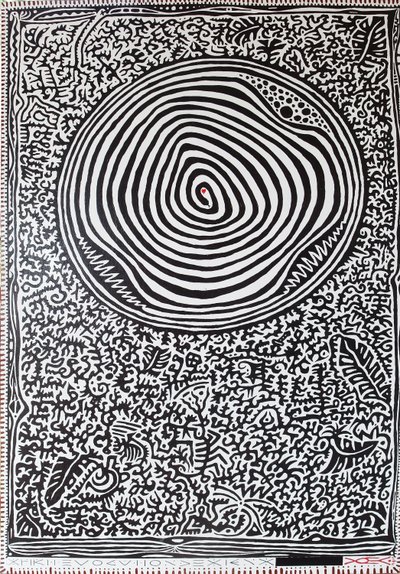 Bir ormanda aşk, 2012, ahşap üzerine yağ by Timothy Nathan Joel