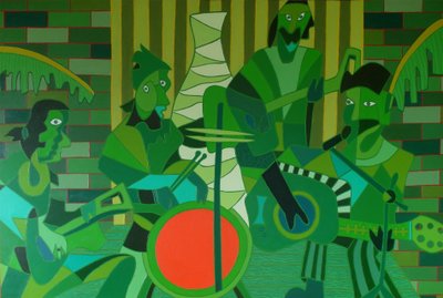 Fransız vermilyon davul, 2012, tuval üzerine yağlıboya by Timothy Nathan Joel