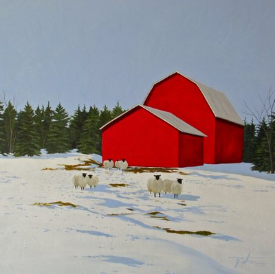 Karda Koyun, 2016 (tuval üzerine yağlıboya) by Tina Palmer