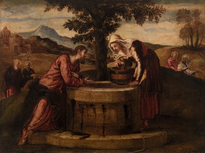 İsa ve Samiriyeli Kadın by Tintoretto (Jacopo Robusti)