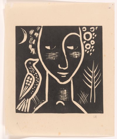 Güvercin ile kadının kafası by Tinus van Doorn (signed by artist)