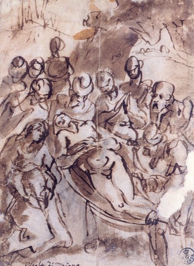 Titian tarafından ifade (yaklaşık 1490-1576), çizim by Titian (c.1488 1576)