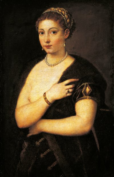 Kürklü Kız, Titian (yaklaşık 1490-1576), tuval üzerine yağlı boya 95x63 cm by Titian (c.1488 1576)