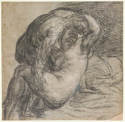 No.2256 Kucaklaşan çift veya Jüpiter ve Io, c.1570 (kömür ve tebeşir) by Tiziano Vecelli
